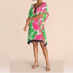 TRINA TURK Theodora Mojito Aloha Floral Silk Dress, EUC, Size M/L